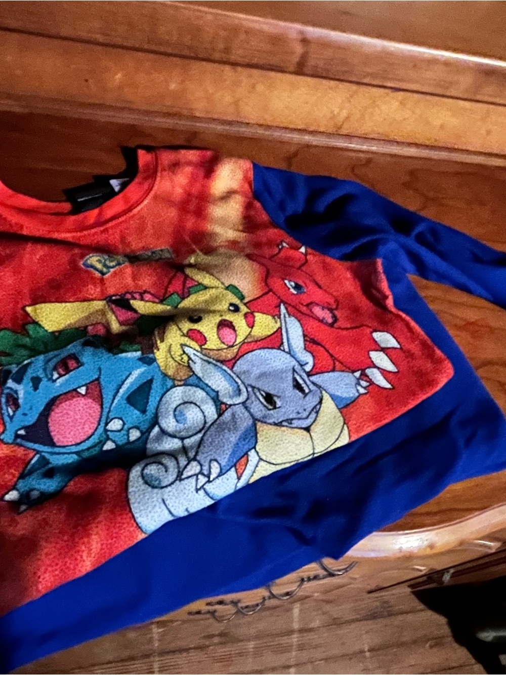 Pokemon Kids Red & Blue Long Sleeve Pajamas